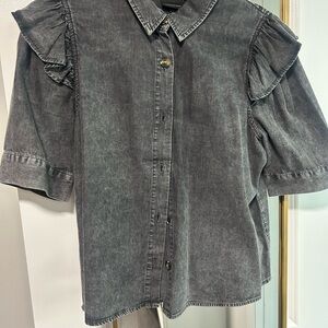 Who What Wear Charcoal Button-Up Shirt